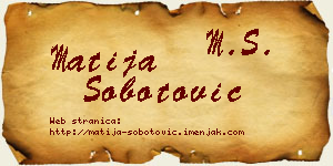 Matija Šobotović vizit kartica